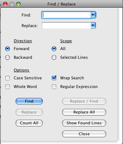 Find / Replace